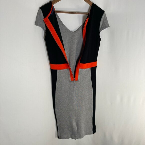 French Connection Manhattan Cap Sleeve Block Bodycon Knee Length Dress - Picture 4 of 9